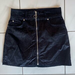 7 For All Mankind Black Mini Skirt with Zipper